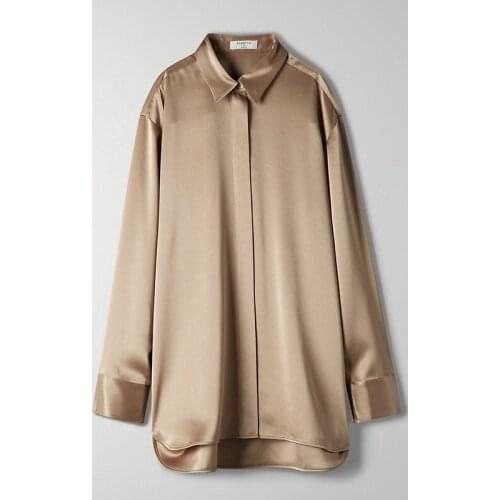 Fashion Golden Lapel Shirts Women Solid Colors Long Sleeve Casual Tops 2021 Indie Street Spring Autumn New Tees Chic Y2k Shirts