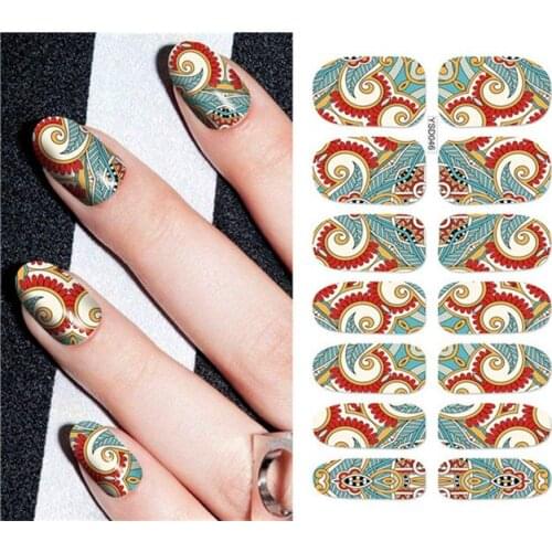 1 sheet DIY Nail Art Water Transfer Stickers Clothing Circle slider adhesive Watermark Decals Women Beauty Wedding Nails