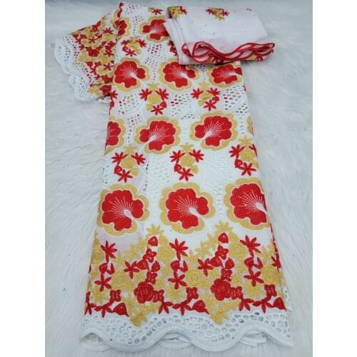 100%Cotton Dry Embroidery African Lace Fabric 2021 High Quality Swiss Voile Lace Dubai Fabric Nigerian Tulle Lace 7Yards