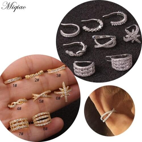 Miqiao 2pcs Explosion Trend Stainless Steel Ear Clip Without Pierced Ear Clip Human Body Exquisite Ear Jewelry