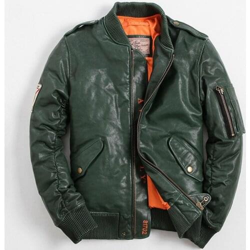 2021 Green Military Style Genuine Leather Down Jacket Plus Size 6XL Real Natural Sheepskin Russian Winter Thick Warm Coat