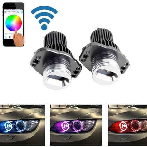 2X 12W WIFI Control RGB CREE Chips LED Angel Eyes Marker Light Kit For 2006-2008 BMW E90 E91 Pre-Facelift No Error