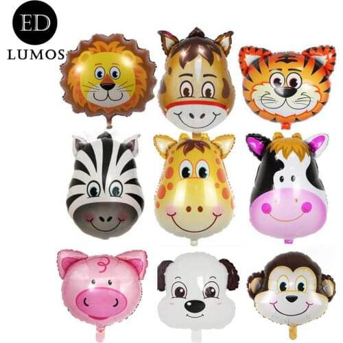 ED-Lumos 9Pcs Colorful Animals Reusable Helium Balloons for Birthday Party Decoration Children Kids Gift
