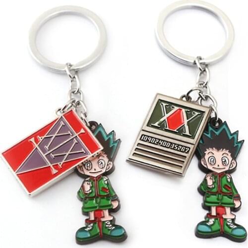 Anime Hunter X Hunter Keychain Gon Freecss License Figure Car Keychains Key Chain Pendant Keyring Metal Holder Bag Jewelry Gifts
