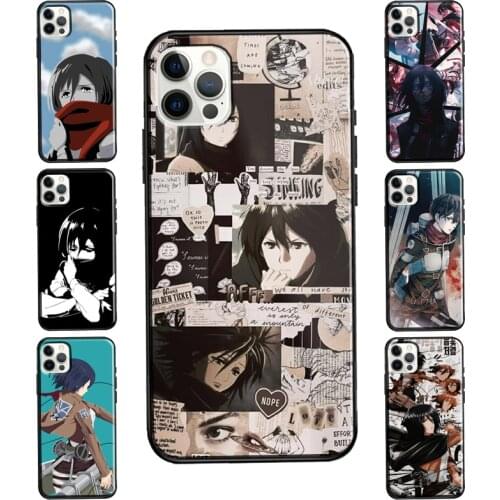 Mikasa Ackerman Attack On Titan For iPhone 12 Pro Max mini Case For iPhone 11 Pro Max XS 7 8 Plus X XR SE 2020 Cover