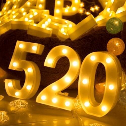 Digital Lights White Plastic Number LED Light Lamp Home Club Outdoor Indoor Wall Decor For Birthday Wedding Xmas Party Supplies