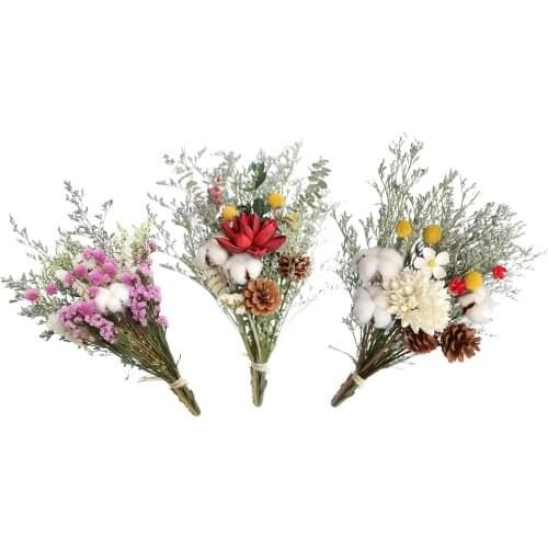 Natural Dried Flowers Bouquet Dry Flowers Plant Stem Decorative Photography Photo Backdrop Wedding Party Home Vase Decors