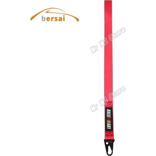 JDM RALLIART Racing lanyards Car Styling Fashion design ID card Keyring key chain Strap Lanyard For Mitsubishi RalliArt Key ring