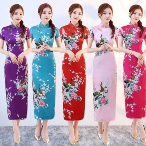 Chinese Cheongsam Traditional Wedding Qipao Woman Embroidery Elegant Split Dress Female Floral Bodycon Cheongsam -40