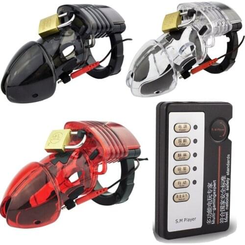 New Hot Electric Shock Chastity Cage Home Use Medical Therapy Equipment Cock Cage Penis Lock Cage Cockrings Sex Toy for Men G145