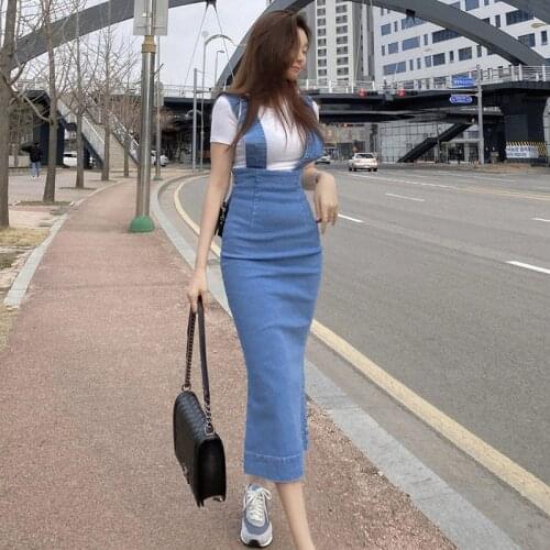 MingJieBiHuo Denim Pencil Skirts