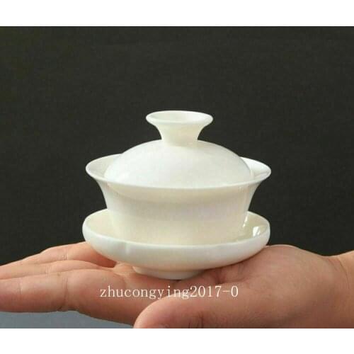 Mini White Porcelain Gaiwan Chinese Gongfu Tea Brewing Lidded Cup 50ml 1.69oz