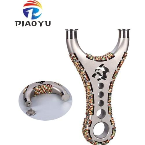 Upgraded Slingshot Titanium Alloy+parachute Rope Comfortable Detachable Head Flat Rubber Band Outdoor Hunting Accessories
