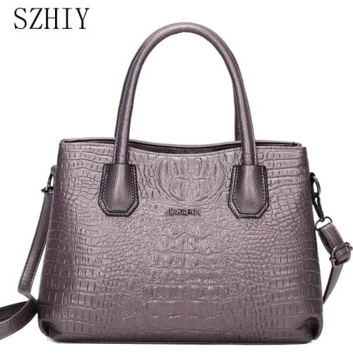Fashion Crocodile Pattern Handbag Women Single Luxury Designer Bags Cabas Femme Luxe Sac Noir Torebka Damska Listonoszka Negro