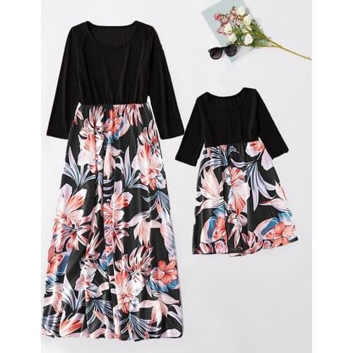 New Mom and Daughter Casual Sweet Dress Vintage Floral Dress Family Family Look Mother and Daughter Clothes Mommy and Me Clothes