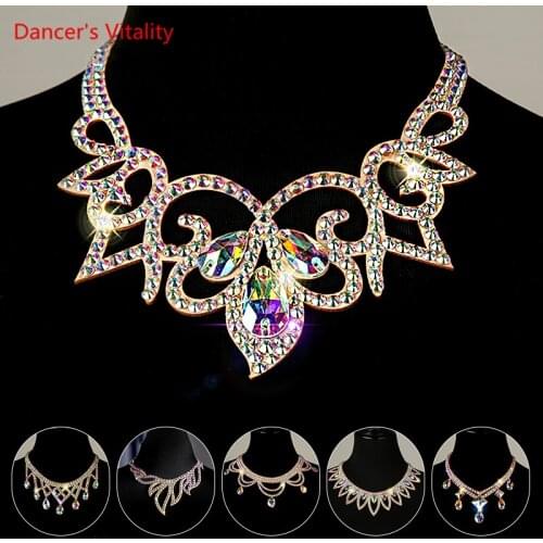 Belly Dance Necklace Rhinestone Chain Female Adult High-End Stage Profession Performance Competition Accessories