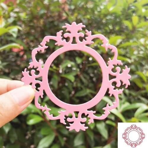 Flower Edge Circle Metal Dies Cut Template for Embossing DIY Scrapbooking Paper Album Gift Cards Making New Stencils Craft Cuts