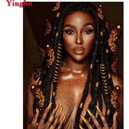 Full square Diamond Embroidery African woman Makeup Diamond Mosaic Rhinestone Diy Diamond Painting Cross Stitch kits 5d art