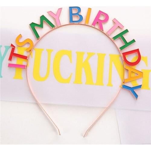 Headband Convenient Helpful Colorful Durable Longlasting Premium Useful Hair Band Alphabet Word For Birthday Party Women Men
