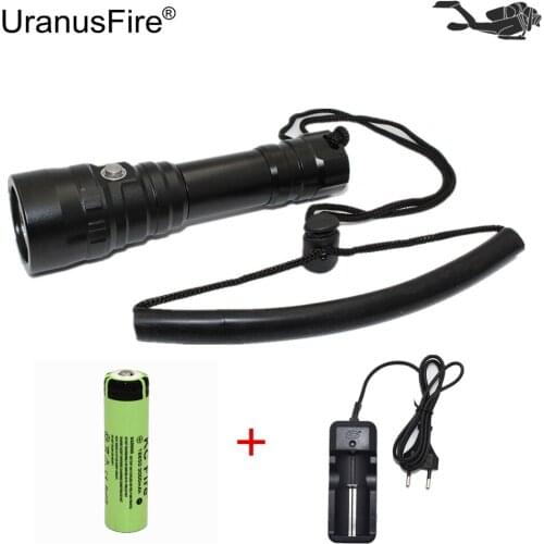 Professional Scuba Diving Flashlight Dive Light XPL V6 1050LM LED Lamp Underwater Torch Power by 18650 battery