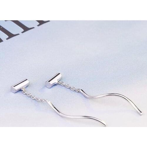 Shuangshuo Fashion Punk Simple Wave Bar Earrings For Women Ear Stud Earrings Wedding Engagement Jewelry Geometry Brincos Bijoux