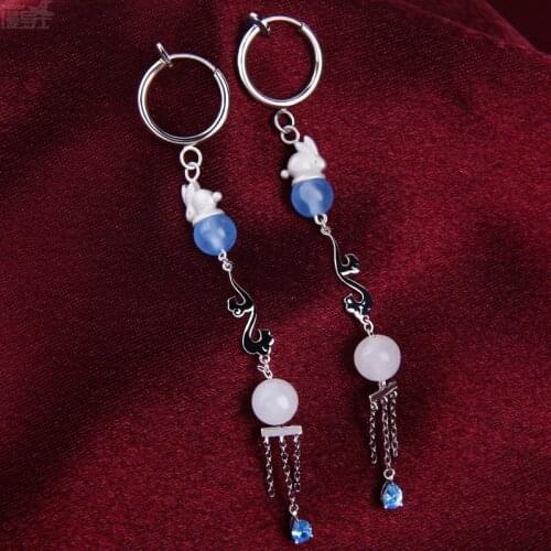 Anime Eardrop Grandmaster of Demonic Cultivation Lan Wangji S925 Silver Earring Unisex Dangler Earring Decorations Xmas Gift