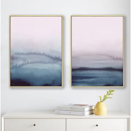 Modern Abstract Art Painting Watercolor Landscape Artwork Scandinavian Poster Nordic Canvas Print Wall Art Decorative Picture