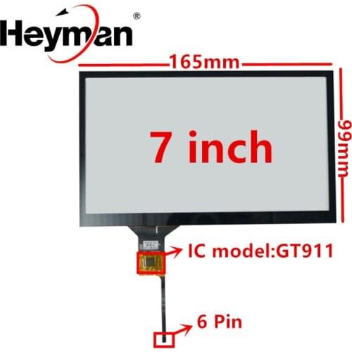 Universal 7 inch 165mm*99mm GT911 Capacitive Touch Digitizer Car DVD navigation Touch screen panel Glass
