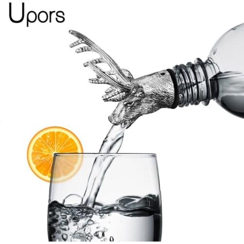 UPORS Wine Aerator Pourer Deer Head Shape Champagne Stopper Dispenser for Bottle Stainless Steel Wine Pourer