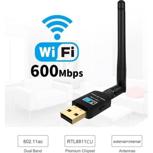WiFi Dongle Wireless 2.4/5.8GHz ABS Mini WiFi Adapter for Windows XP/Vista/7/8/10