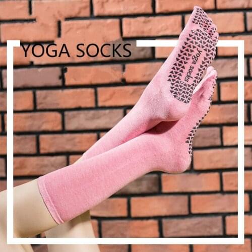 Knee-High Women Yoga Socks Non Slip Toe Finger Separated Workout Pilates Grip Sock Dancing Ballet Sport Socks