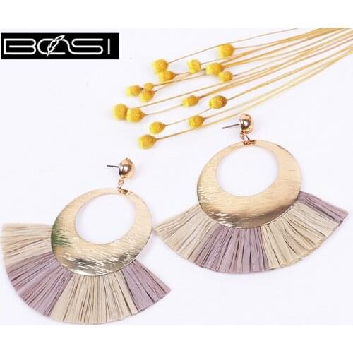 Rattan Tassel Earrings Women Boho Earrings Fashion Jewelry Drop Earrings Pendientes Earring Accesorios Earings Wholesale Bamboo