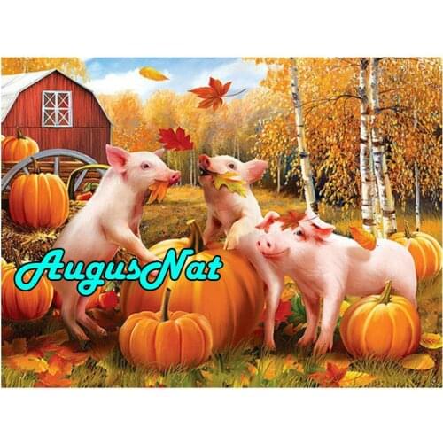 Animals diamond painting pigs daimond embroidery full square pumpkins daimont painting maple tree puzzle picture diamant drawing
