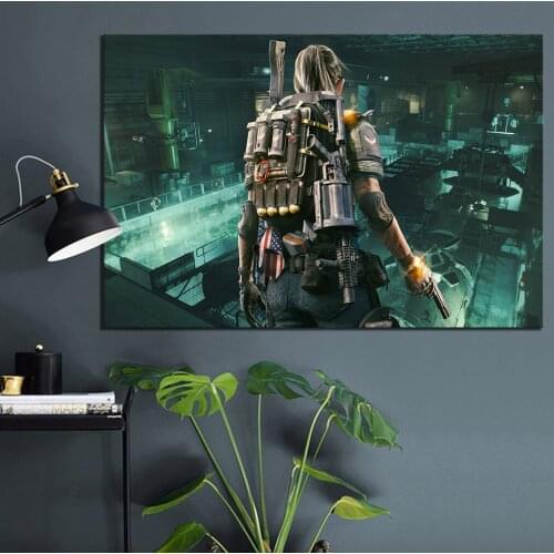 1 Piece Game Poster Painting The Division 2 Women Soldier Picture Canvas Painting Wall Art for Home Decor