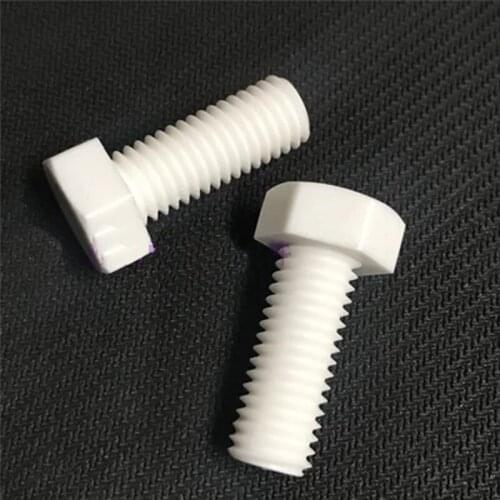 20pcs M6 Polypropylene PP Hexagonal plastic bolt Acid and alkali resistant Plastic screw preservative 10mm-35mm Length
