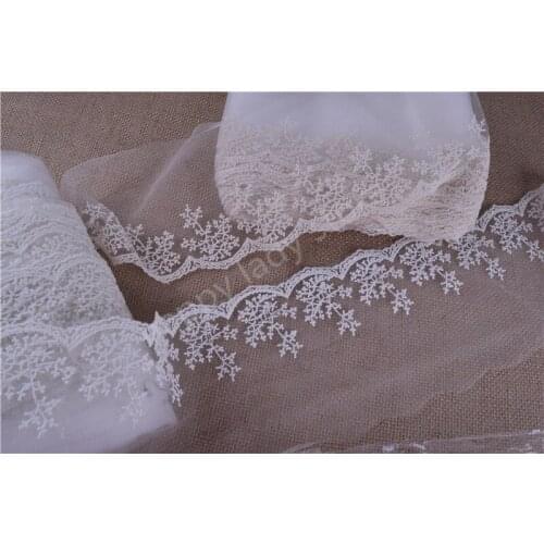 28yards Antique Vintage Embroidery Net Lace Trim Cream and Dolls Length 5"