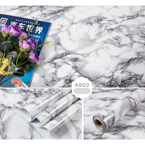 3/5M Kitchen Counter-Top Marble Oil-Proof Wallpaper PVC Table Sticker Waterproof Bathroom Self Adhesive Stone Pattern Wall Paper
