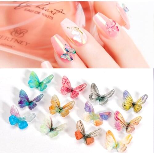 36pcs/set 12 Colors Nail Art Decorations Nail Sticker Decoration DIY 3D Flower Butterfly Manicures Decoration Tools