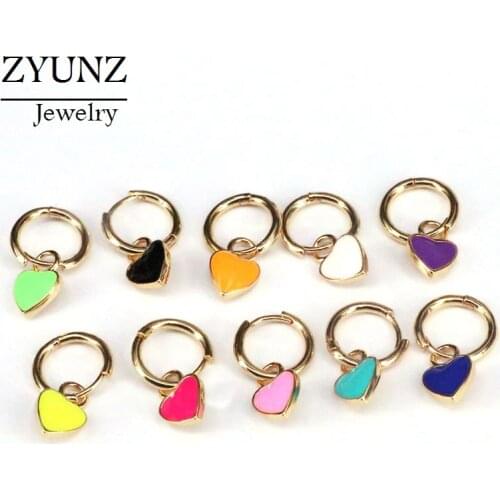 4 Pairs, Cute Small Shaped Elegant Jewelry Dangle Earrings Gold Color Drop-Earrings Enamel Brincos Engagement Jewelry Gift