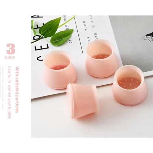 4pc Silicone Chair Leg Caps White Non-slip Mat Round Pipe Tube Glove Furniture Accessories for Table Desk Chair Foot Protect Pad