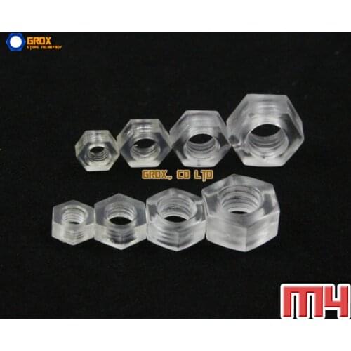 400 Pieces M4 Acrylic Metric Hexagon Nut Insulation Nut