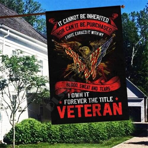 American Veteran Flag 3D Full Printing Garden Flags Hanging House Flag Garden Flag Decoration Double-sided Printing