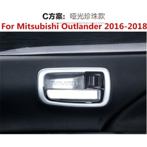 Car sticker ABS interior door handle wrist bowl cup trim 4pcs For Mitsubishi Outlander 2016-2018 accessories