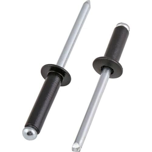 Black Aluminium Dome Bolt Dropper Self-plugging Rivet Round Head Pop Open Hollow Pull Blind Rivets Decoration Nail M2.4-M5