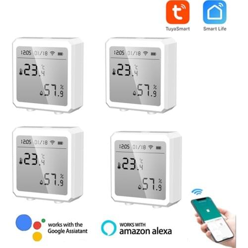Tuya WIFI Temperature And Humidity Sensor Smart Home Indoor Intelligent Sensor Thermometer Humidity Meter Work With Alexa Google