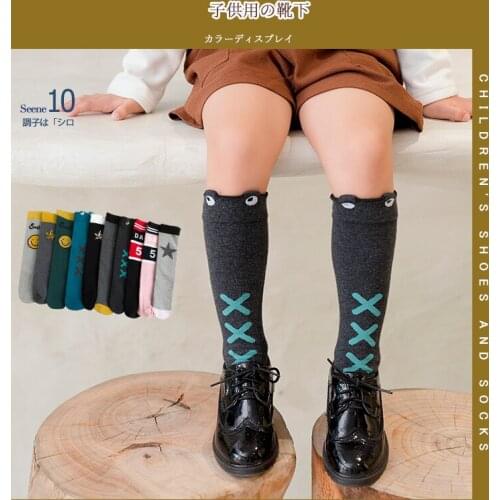 Seven&mami cartoon Cotton stocking Long tube sports sock For Kids dress Pink Suitable for 1-8Y toddler socks knee high socks