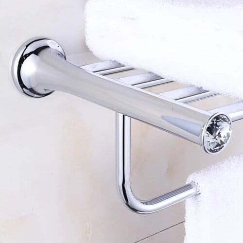 Crystal Titanium chrome Plating Towel Rack,towel Shelf with Bar,towel Holder Bathroom accessories