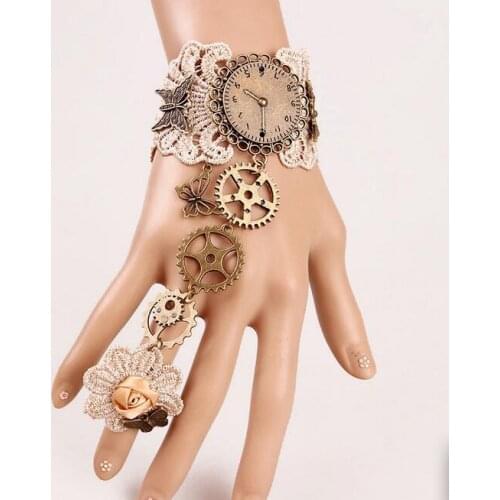 2018 Gothic Lace Vintage High-end Bracelet with Gear Watch and Clock Accessories 1pcs
