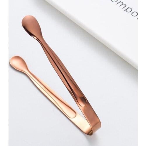 Mini Metal Kitchen Food Serving Tongs Clip Tea Party Bar Kitchen Accessories Stainless Steel Ice Tongs Gold Sugar Ice Cube Tongs