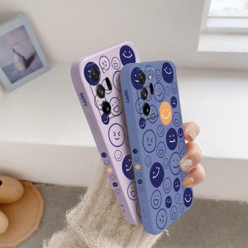 Ins Smiley Soft Case For Samsung Galaxy A72 A52 A42 A32 A22 A21S A02S A12 A02 A71 A51 A41 A31 Liquid Silicone Phone Cover Funda